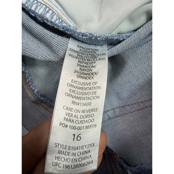 NWT Democracy Jeans 16 Mid Rise Ab Technology Ankle Length Distressed Blue Denim - Picture 8 of 14